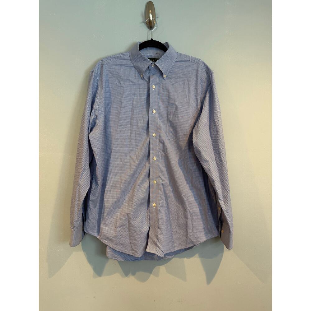 Men’s Lauren Ralph Lauren Classic Fit Blue Gingham Non-Iron Button Down Shirt